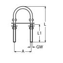 U-Bolzen mit Gegenplatte Edelstahl A2 M8x100mm 10 Stück