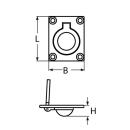 Einlassgriff eckig Edelstahl A4 47x38mm 1 Stück