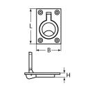 Einlassgriff eckig Edelstahl A4 63x44mm 1 Stück