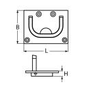 Einlassgriff Edelstahl A4 75x56mm 1 Stück