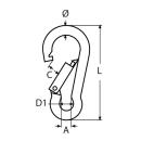 Karabinerhaken Edelstahl A4