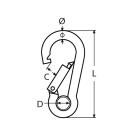 Karabinerhaken mit Kausche Edelstahl A4