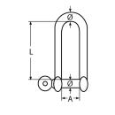 Rundschäkel, lang Edelstahl A4 5mm 10 Stück