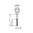 Augbolzen mit Holzgewinde Unterlegkragen Edelstahl A4 5x50mm 10 Stück