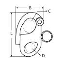 Schnappschäkel Edelstahl A4 52x35mm 5 Stück