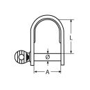 Flachschäkel Edelstahl A4 4mm 10 Stück