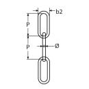 Rundstahlkette langglied, gemäß DIN 763 Edelstahl A4 4mm 50 Meter