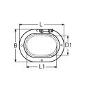 Tau- und Kettendurchlass Edelstahl A4 140x100mm 1 Stück
