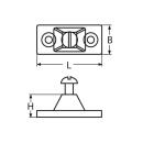 Verdeckbeschlag Seitenplatte Edelstahl A4 50x23mm 5...