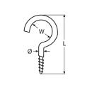 Schraubhaken mit Holzgewinde Edelstahl A4 2,9x40mm 100...