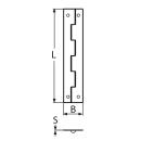 Stangenscharnier Edelstahl A2 20x0,7mm gebohrt 1 Meter