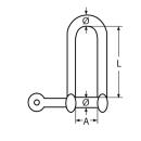 Rundschäkel, lang mit unverl. Bolzen Edelstahl A4...