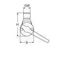 Antennenkipphalter für Reling Edelstahl A4 3/4 Zoll,...