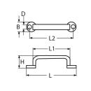 Griff flach Edelstahl A2 100mm 5 Stück