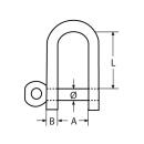 Flachschäkel, gerundet Edelstahl A4 8mm 10 Stück