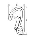 Karabinerhaken mit 2-fach Sperre Edelstahl A4 110x62mm 5 Stück