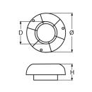 Deckslüfter mit Edelstahlkappe Edelstahl A2/Kunststoff 200x55mm 1 Stück