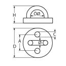Augplatte rund Edelstahl A2 33mm, Bügel 5mm 10 Stück