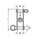 Wirbelschäkel flach Gabel-Gabel Edelstahl A2 5mm 10 Stück