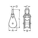 Block mit Wirbelauge und Messingbuchse Edelstahl A2 88mm,...