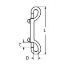 Doppelkarabiner Edelstahl A4 115mm 5 Stück