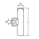 Angelrutenhalter für Reling, verstellbar Edelstahl A4 230mm, für Rohr 22-25mm 1 Stück