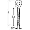 Hakenschraube mit Linksgewinde Edelstahl A4 M6L 10...