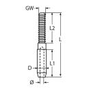 ESS Terminal mit Rechtsgewinde Edelstahl A4 5mm/M8 5...