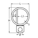 Spinnakerbaumhalter Edelstahl A4/Kunststoff für Rohr...