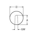 Massivkugel mit Innengewinde, blank Edelstahl A2 30mm...
