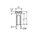 ESS Linsenkopfhülse mit Innengewinde Edelstahl A4 M8...