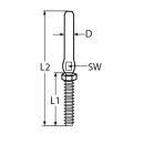 Terminal mit Linksgewinde Edelstahl A4 2mm/M5 inkl....