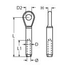 ESS Augterminal Edelstahl A4 4mm 10 Stück