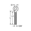Ösenschraube mit metr. Gewinde Edelstahl A2 6x40mm 10 Stück