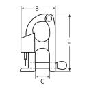 Panikhaken / Wasserskihaken Edelstahl A4 60x37mm 5 Stück