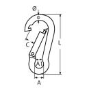 Alu-Karabinerhaken 5x50mm Farbmix 10 Stück