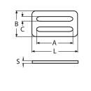 Gurtschnalle Edelstahl A4 62x34mm, für Gurtbreite 50mm 10 Stück