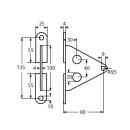 Kombi-Wandkonsole Edelstahl A4 135x90mm Typ B 1 Stück