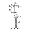 Toggle mit Linksgewinde Edelstahl A4 M8 5 Stück