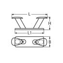 Hornpoller / Knopfklampe Edelstahl A4 160mm M10 1 Stück