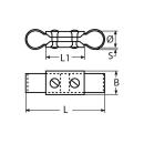 Haltegriffverbinder, Doppelschelle Edelstahl A2 für Rohr 22mm 1 Stück