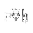 Fenderöse Edelstahl A4 10mm, Öse 10mm 10 Stück