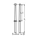 Relingstütze Edelstahl A4 25x610mm 1 Stück