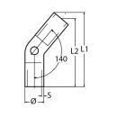 Relingverbinder, 140Grad Edelstahl A4 für Rohr 25mm 1 Stück