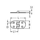 Scharnier Edelstahl A2 75x38mm 4 Stück