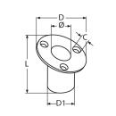 Flaggenstockhalter versenkt Edelstahl A4 70mm, für Rohr 1 Stück