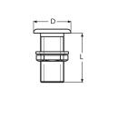 Borddurchlass mit Außengewinde Edelstahl A4 1 1/2 Zoll 1 Stück