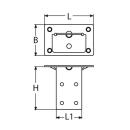 Tischplattenhalter, einsteckbar Edelstahl A2 85x55x75mm 1...