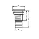 Borddurchlass mit Schlauchanschluss Edelstahl A4 3/4 Zoll 1 Stück