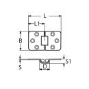 Scharnier Edelstahl A4 70x42mm 5 Stück